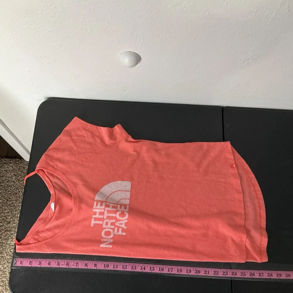 The North Face Womens Sz M Short Sleeve Shirt Orange Top Half Dome Logo‎ - Picture 8 of 10